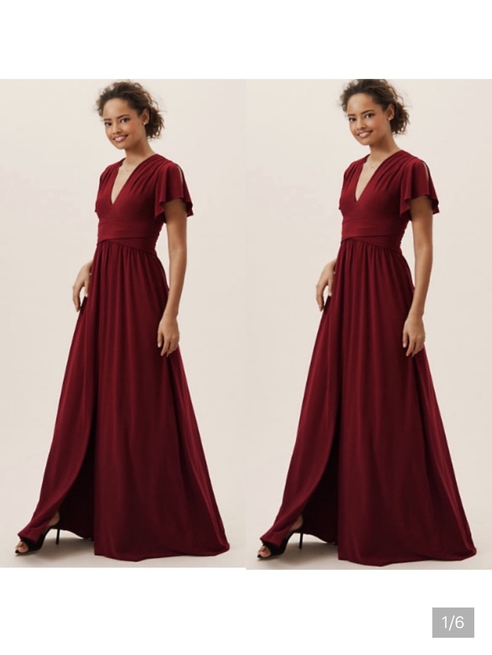 BHLDN Burgundy Mendoza Dress